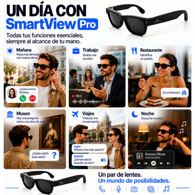 Gafas Inteligentes con IA y Cámara HD 1080P – SmartView Pro